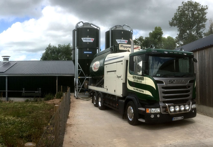 Blowing Chicken Feed directly into the silo's on a Layer Unit